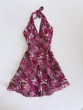 Pink Paisley Halter Mini Dress Y2K Vintage
Fairycore Coquette 💕